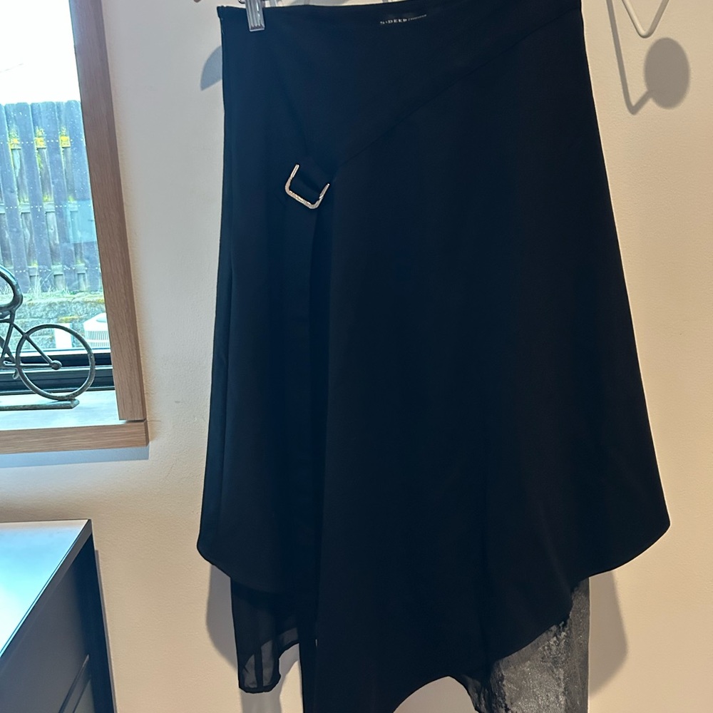 S Deer fun vintage pleated side buckle skirt and ruffle accents shirt outfit